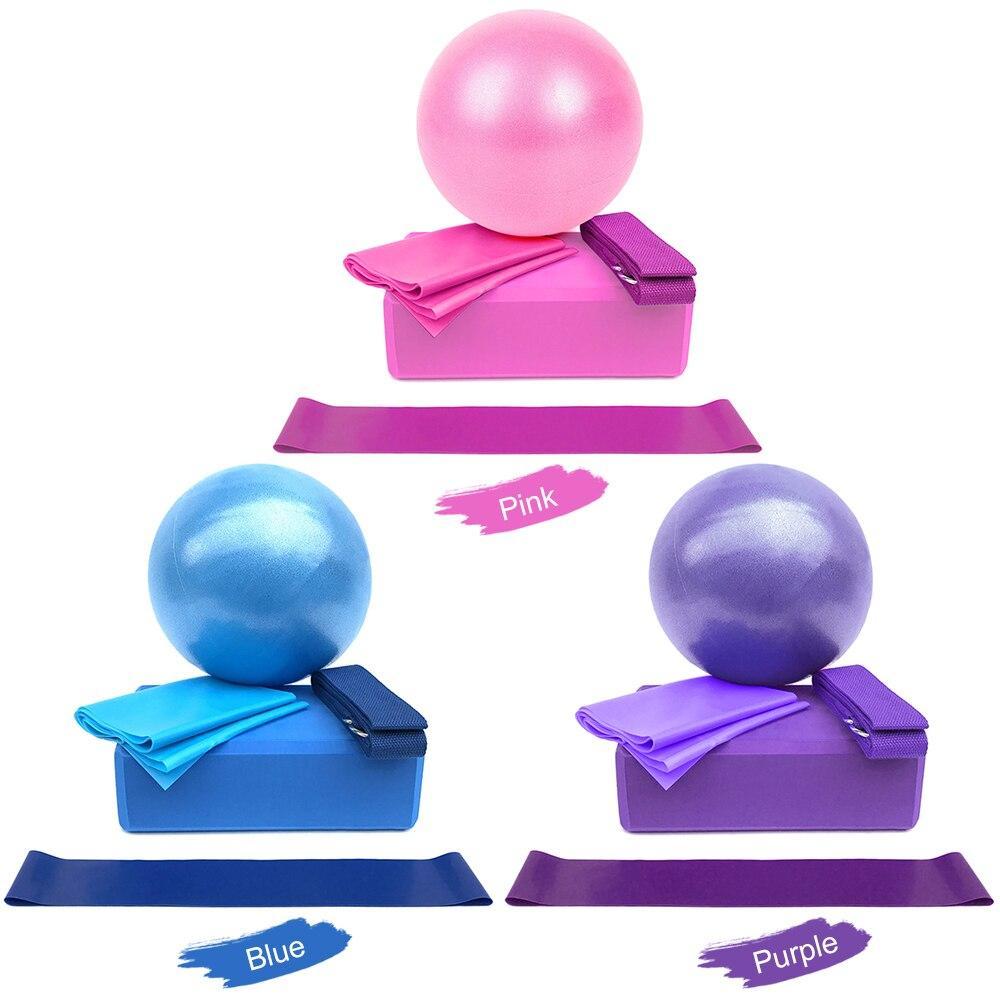 5-Piece Yoga Ball & Block Set